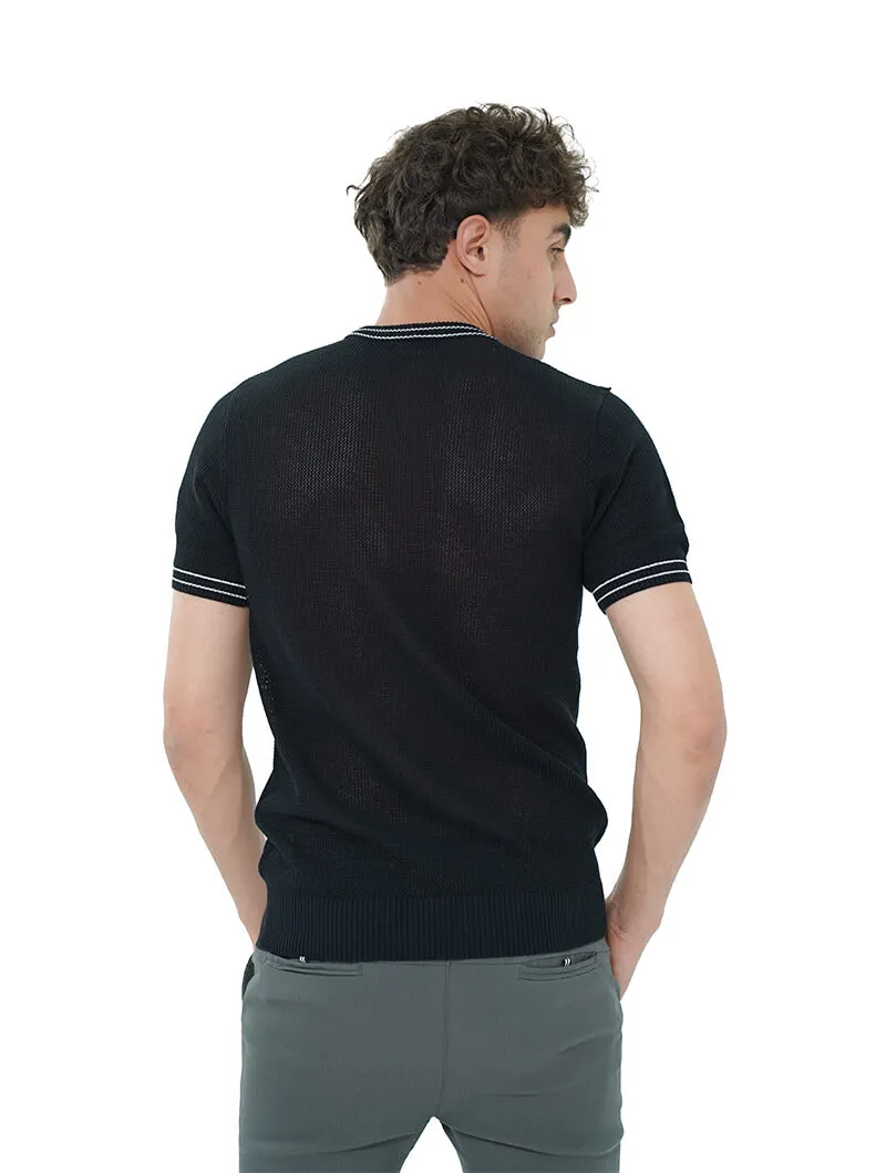 T-shirt en tricot demi-manches